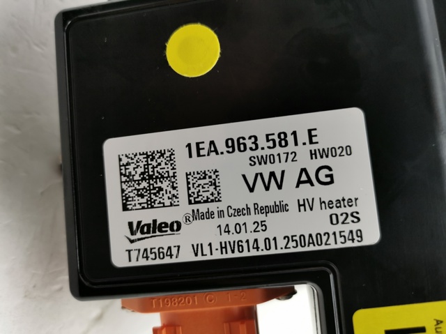 Електропідігрівач повітря системи опалення салону VAG 1EA963581E