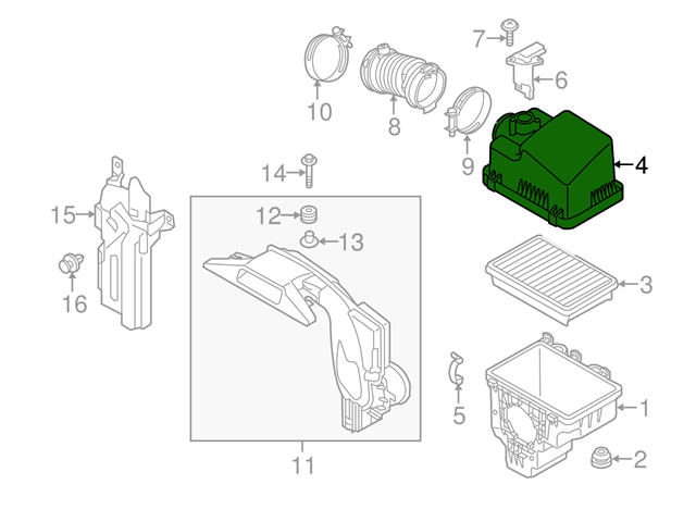 PY01133AX Mazda Корпус повітряного фільтра, верхня частина