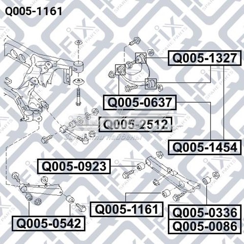 Q0051161 Q-fix Сайлентблок заднього поперечного важеля, зовнішній