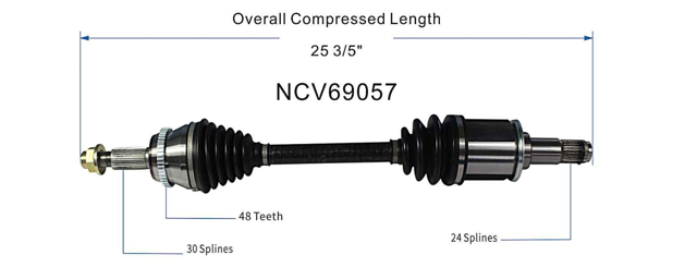 Піввісь передня ліва GSP NCV69057