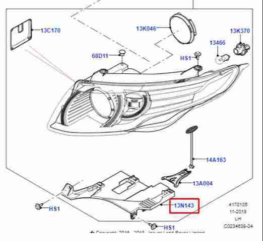 Купити LR025744 Land Rover Кронштейн-адаптер кріплення фари передньої, правої