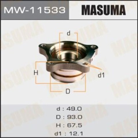 Підшипник маточини задньої Masuma MW11533 ціна, від 64.09 USD