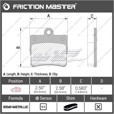 Задні гальмівні колодки Friction Master MKD739 ціна, від 15.38 USD