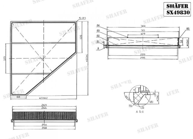 Фільтр повітряний SX49830 Shafer