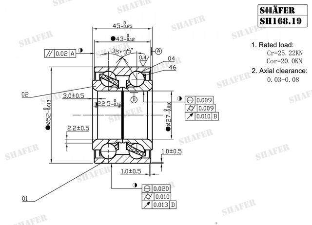 Підшипник маточини задньої SH16819 Shafer