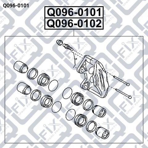 Супорт гальмівний, передній, правий Q-fix Q0960101