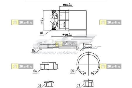 Підшипник маточини передньої SLO00906 Starline