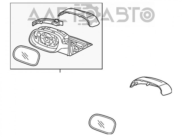87610B2550 Hyundai/Kia Дзеркало заднього виду, ліве