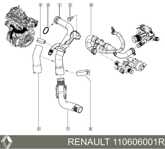 Шланг (патрубок) термостата Renault Master 3 (FV, JV) (Рено Мастер)