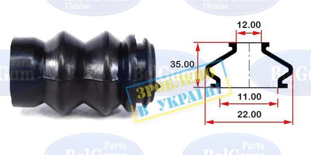 Купити BG0166 Belgum Пильник направляючої супортугальмівного, заднього