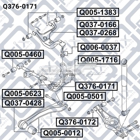 Купити Q3760171 Q-fix Болт кріплення заднього нижнього важеля, внутрішній