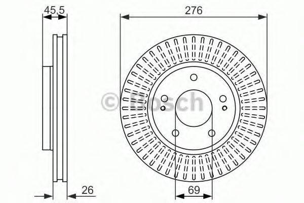 Диск гальмівний передній Bosch 986479604