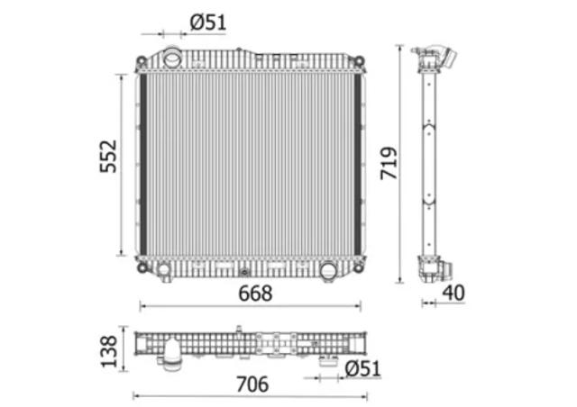 Купити A9675000301 Mercedes Радіатор двигуна