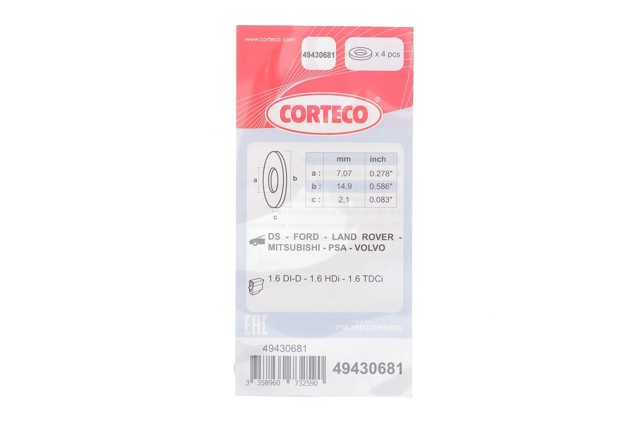 Ущільнююче кільце форсунок інжектора Corteco 49430681 ціна, від 4.69 USD
