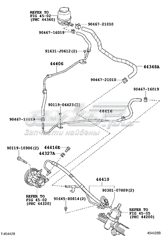 Шланг ГПК, низького тиску, від рейки/механізму до бачка Lexus ES 350 (Лексус ES)