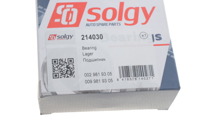 Купити 214030 Solgy Підшипник маточини задньої, зовнішній