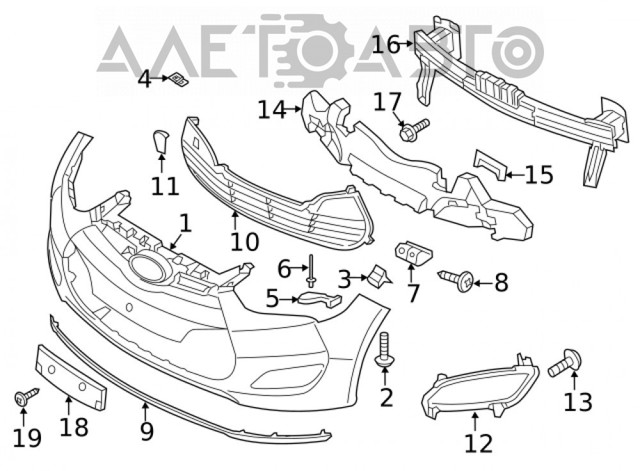 865602V000 Hyundai/Kia Решітка переднього бампера, нижня