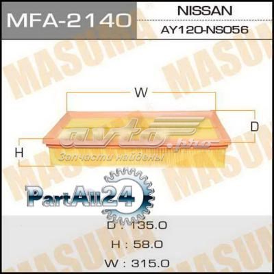Фільтр повітряний Masuma MFA2140