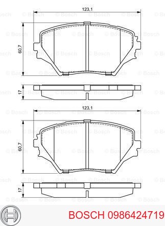 Гальмівні колодки Bosch 986424719 ціна, від 21.56 USD