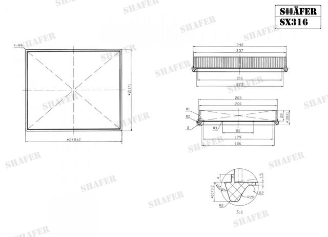 Повітряний фільтр SX316 Shafer