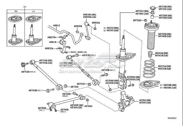 4854080026 Toyota Амортизатор задній, лівий