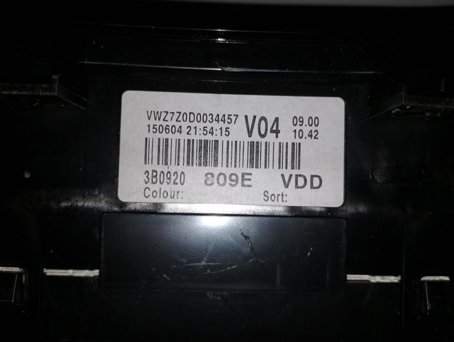 3B0920809E VAG Щиток приладів додатковий