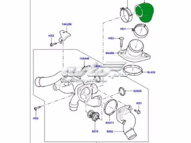 Шланг (патрубок) термостата Land Rover LR004056 ціна, від 7.61 USD