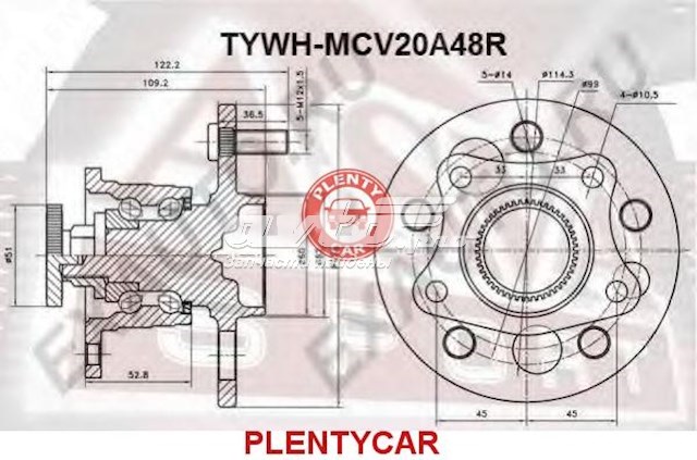 Купити TYWHST210F Asva Маточини передніх коліс
