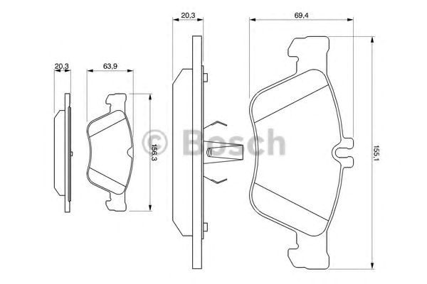 986494001 Bosch Передні гальмівні колодки
