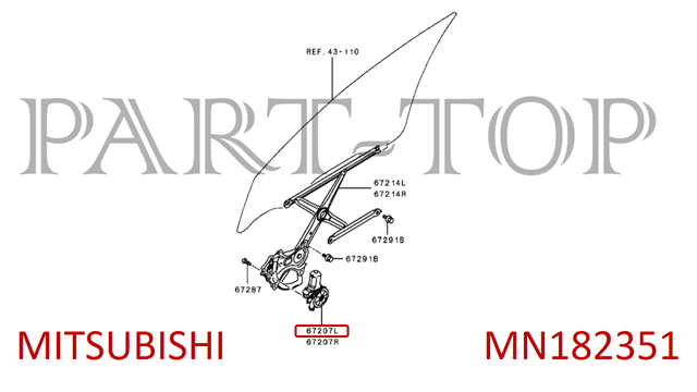 Двигун склопідіймача двері передньої, лівої MN182351 Mitsubishi
