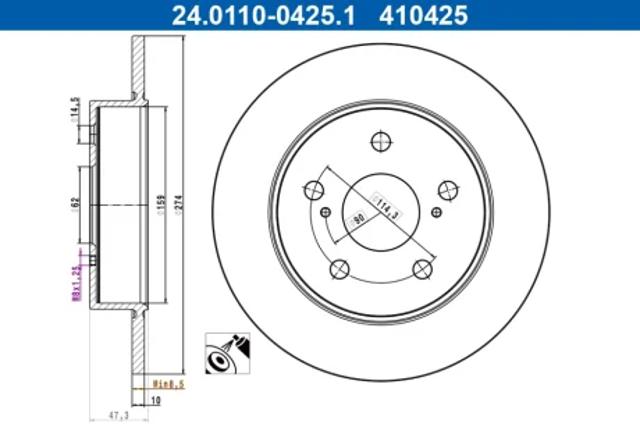 Задні дискові гальма ATE 24011004251 ціна, від 41.23 USD