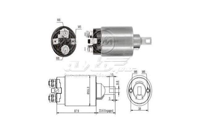 Реле втягуюче стартера MITSUBISHI MD607448