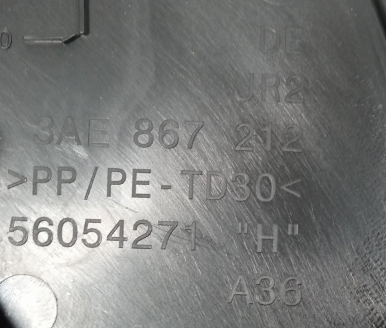 3AE867212 VAG Карта дверей правих задніх