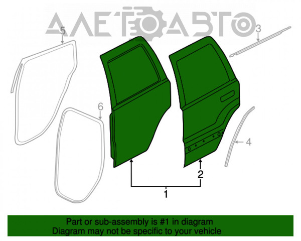 Двері задні, ліві K55113635AE Fiat/Alfa/Lancia