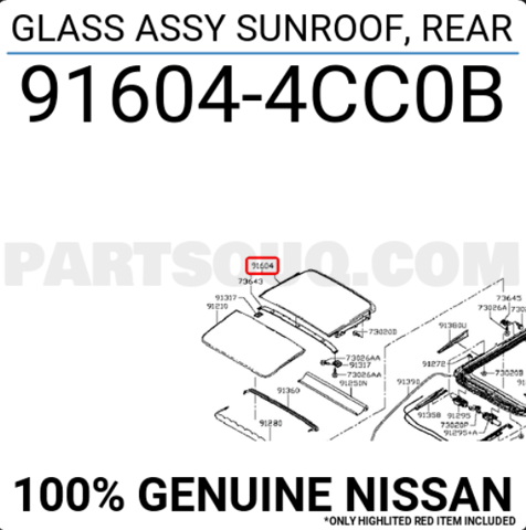Кришка люка даху, задня 916044CC0B Nissan/Infiniti
