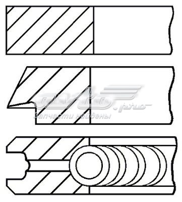 Кільця поршневі на 1 циліндр, 1-й ремонт (+0,25) GOETZE 0850290500