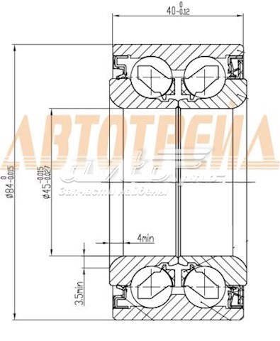 45BWD12J1CA85 NSK Підшипник маточини передньої