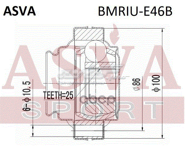 ШРУС внутрішній, задній BMRIUE46B Asva