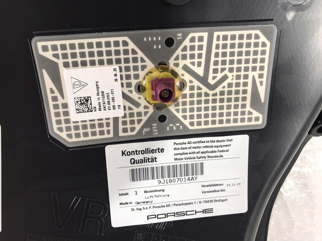 9J1807606 Porsche Дефлектор переднього бампера, правий