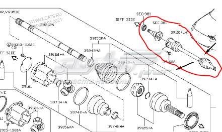 Привід передній лівий Nissan/Infiniti 391011CB0B ціна, від 138.89 USD
