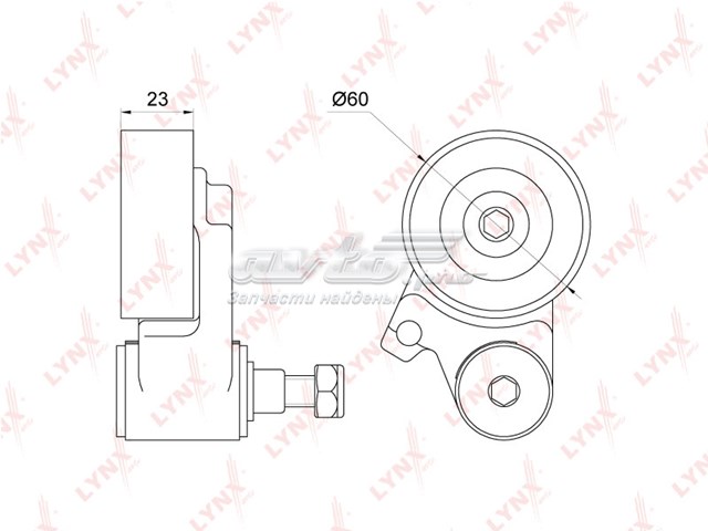 Ролик натягувача ременя ГРМ PT1038 Lynxauto
