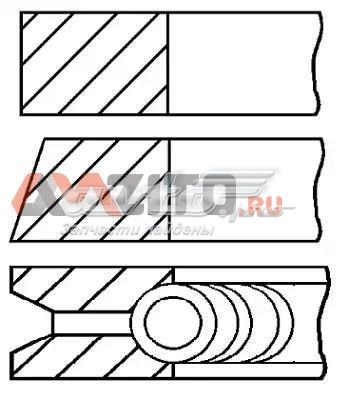 Кільця поршневі на 1 циліндр, 2-й ремонт (+0,50) GOETZE 0896180700