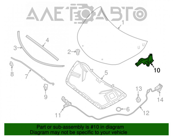 Петля капота, ліва FPS FP5048285 ціна, від 11.08 USD