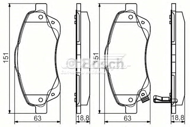 Передні тормозні колодки 986495083 Bosch