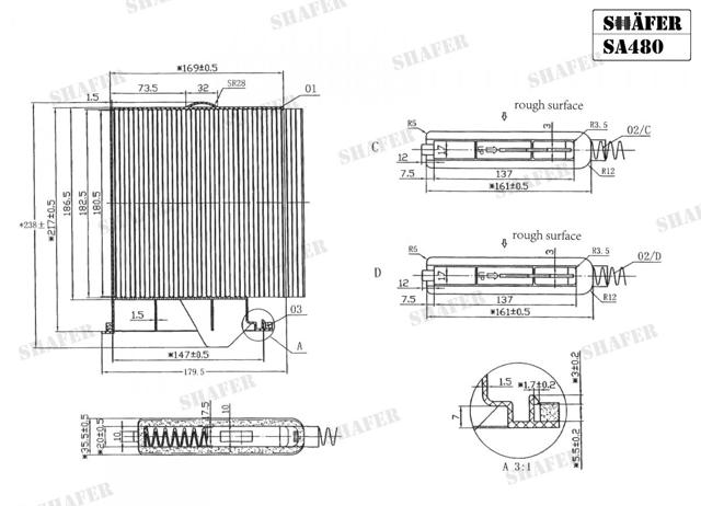 SA480 Shafer Внутрішньосалонний фільтр