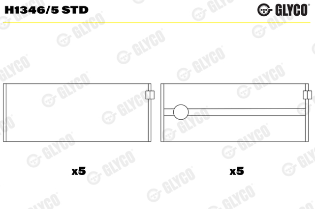Купити H13465STD Glyco Вкладиші коленвала шатунні