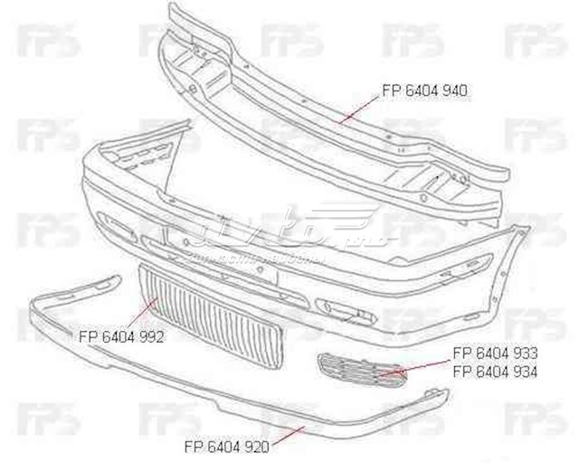 FP6404934 FPS Решітка переднього бампера, права