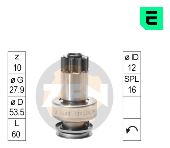 Купити ZN1632 ZEN Бендикс стартера