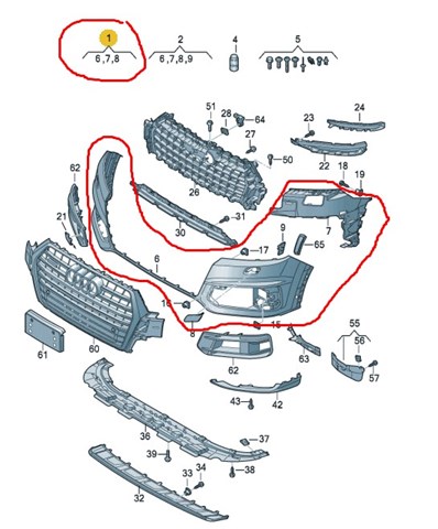 Бампер передній VAG 4M0807065BGRU