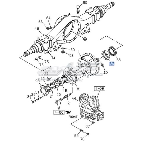 Підшипник маточини задньої, внутрішній RP9000936250IS RoerS-Parts